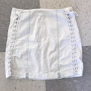 Carmar White Denim Lace-Up Skirt